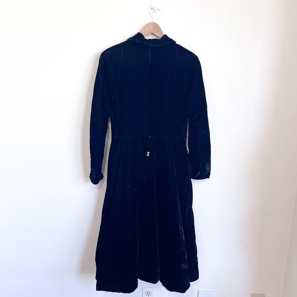 Vintage Victorian Velvet Opera Evening Regency Coat Size S Black Glam Gothic Emo - Picture 5 of 14